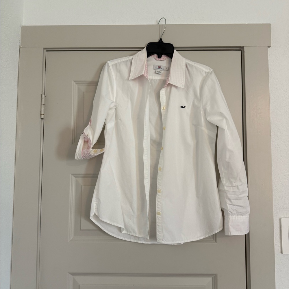 Vineyard Vines White Casual Button Down Shirt